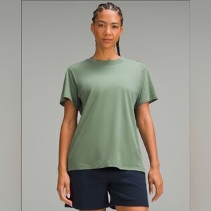 Lululemon All Yours Tee In Grey Eucalyptus In Size 4